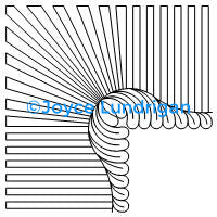 Feather Vein Scallop Border Corner 9 Inch Set