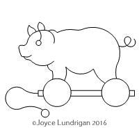 Redwork Pig Pull Toy