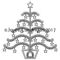 Redwork Xmas Tree Stars