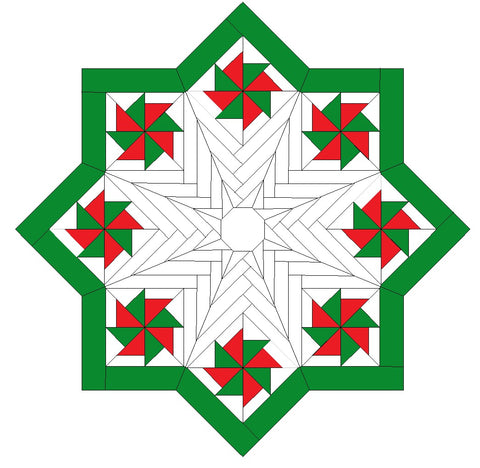 Pretty Pinwheel Tree Skirt Piecing Pattern