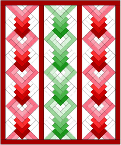 Log Cabin Topiary Piecing Pattern