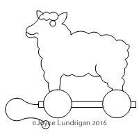 Redwork Lamb Pull Toy