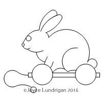 Redwork Rabbit Pull Toy