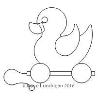 Redwork Rubber Ducky Pull Toy